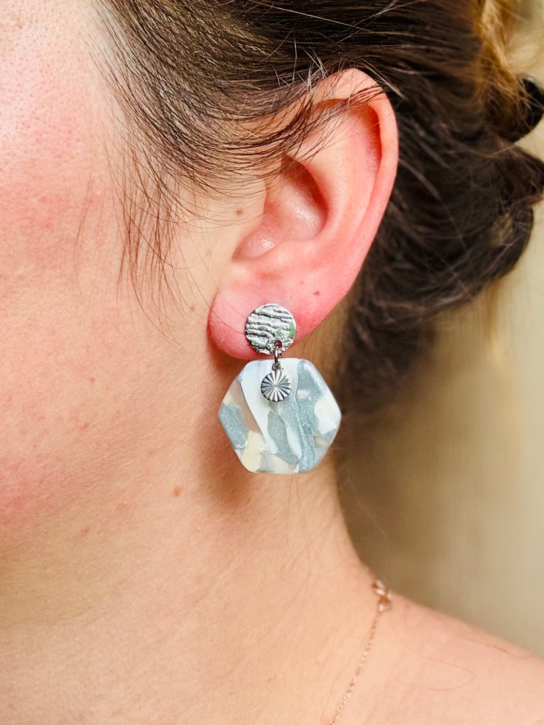 Boucles d'oreilles "Oxa Argenté"